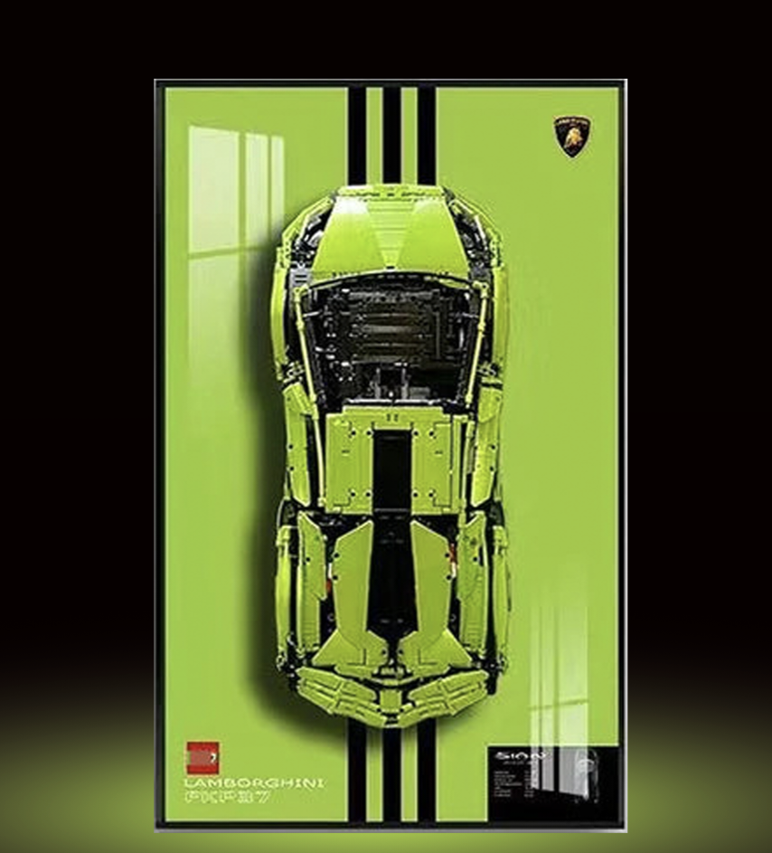 Aluminium Alloy 50x80cm Frame & Lamborghini sain 1:8 scale (car fully assembled)