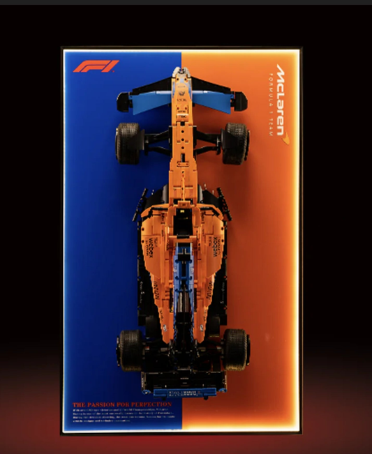 Aluminium Alloy 50x80cm Frame & Mclaren F1 1:8 scale MOC (car fully assembled)