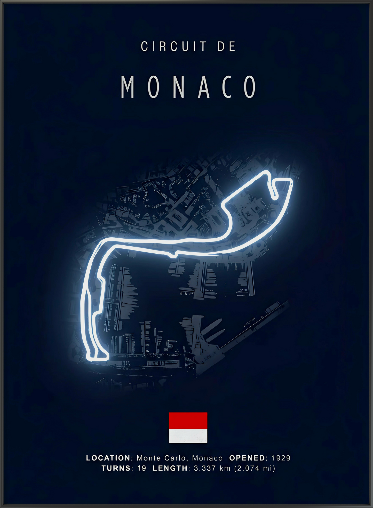 Monaco 3D racetrack 40X60cm