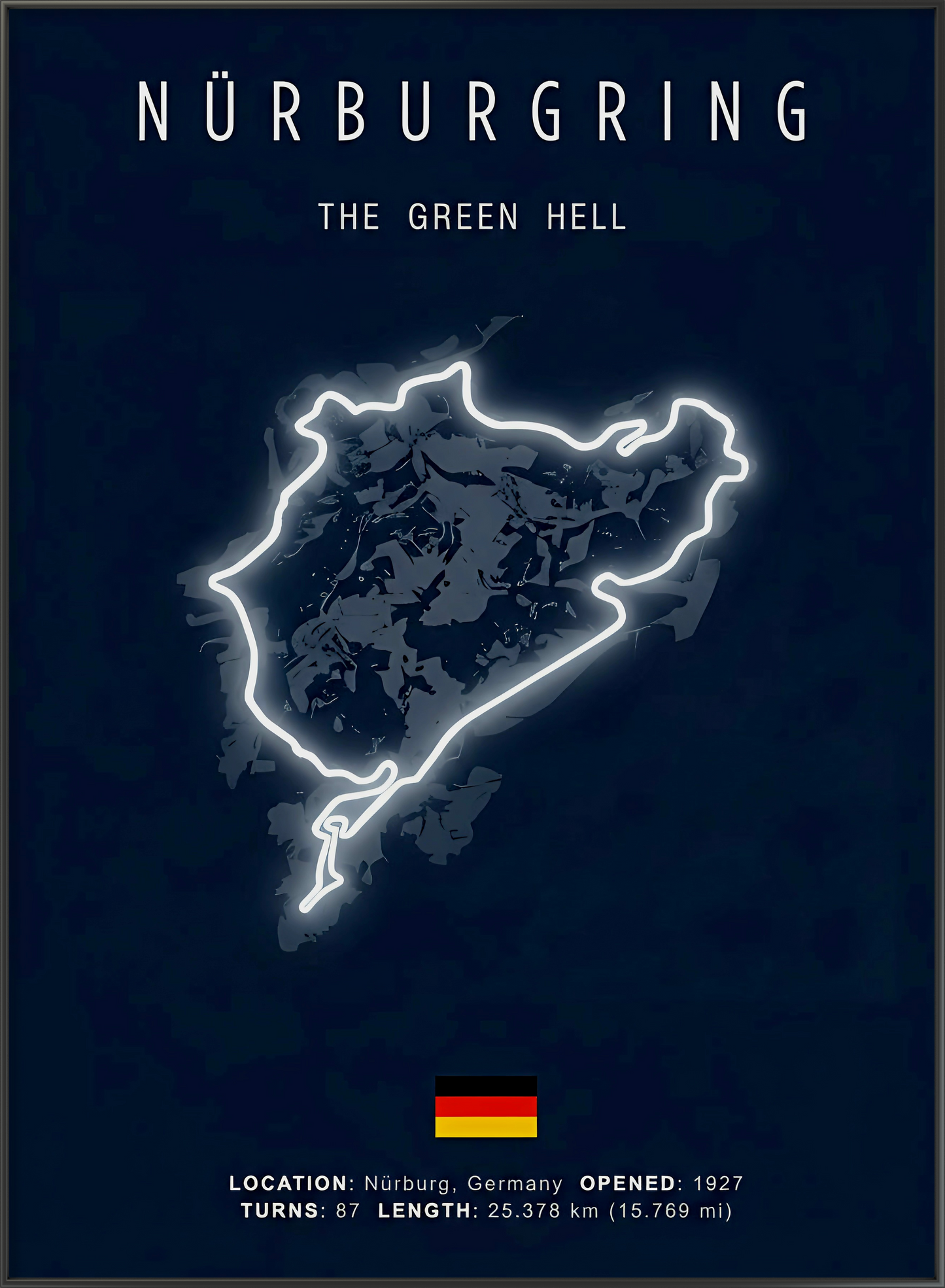 Nürburgring 3D racetrack 40X60cm