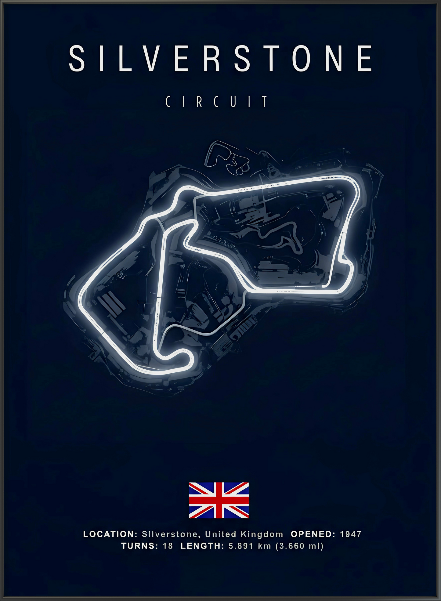 Silverstone 3D racetrack 40X60cm