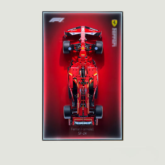 Aluminium Alloy 50x80cm Frame & Ferrari SF-24 F1 1:8 scale MOC( car fully assembled)